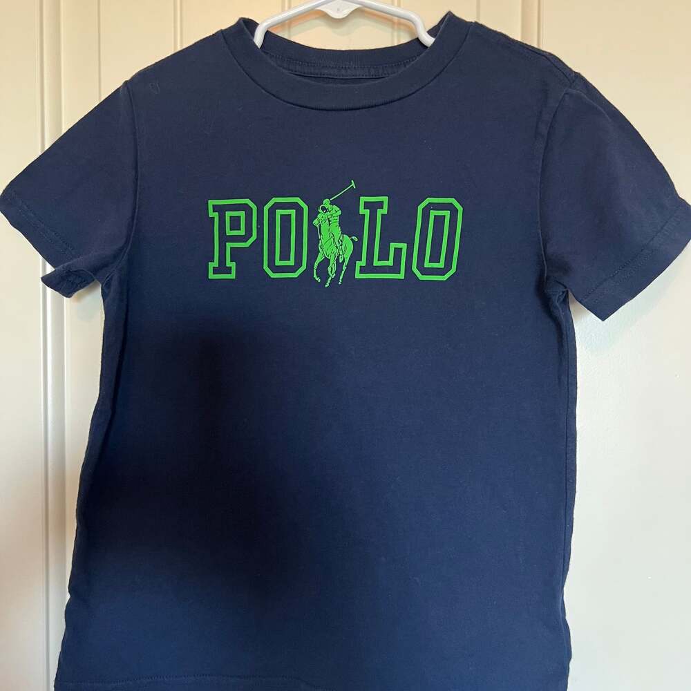 Polo Ralph Lauren Kids Navy Blue Graphic T-Shirt Size 5